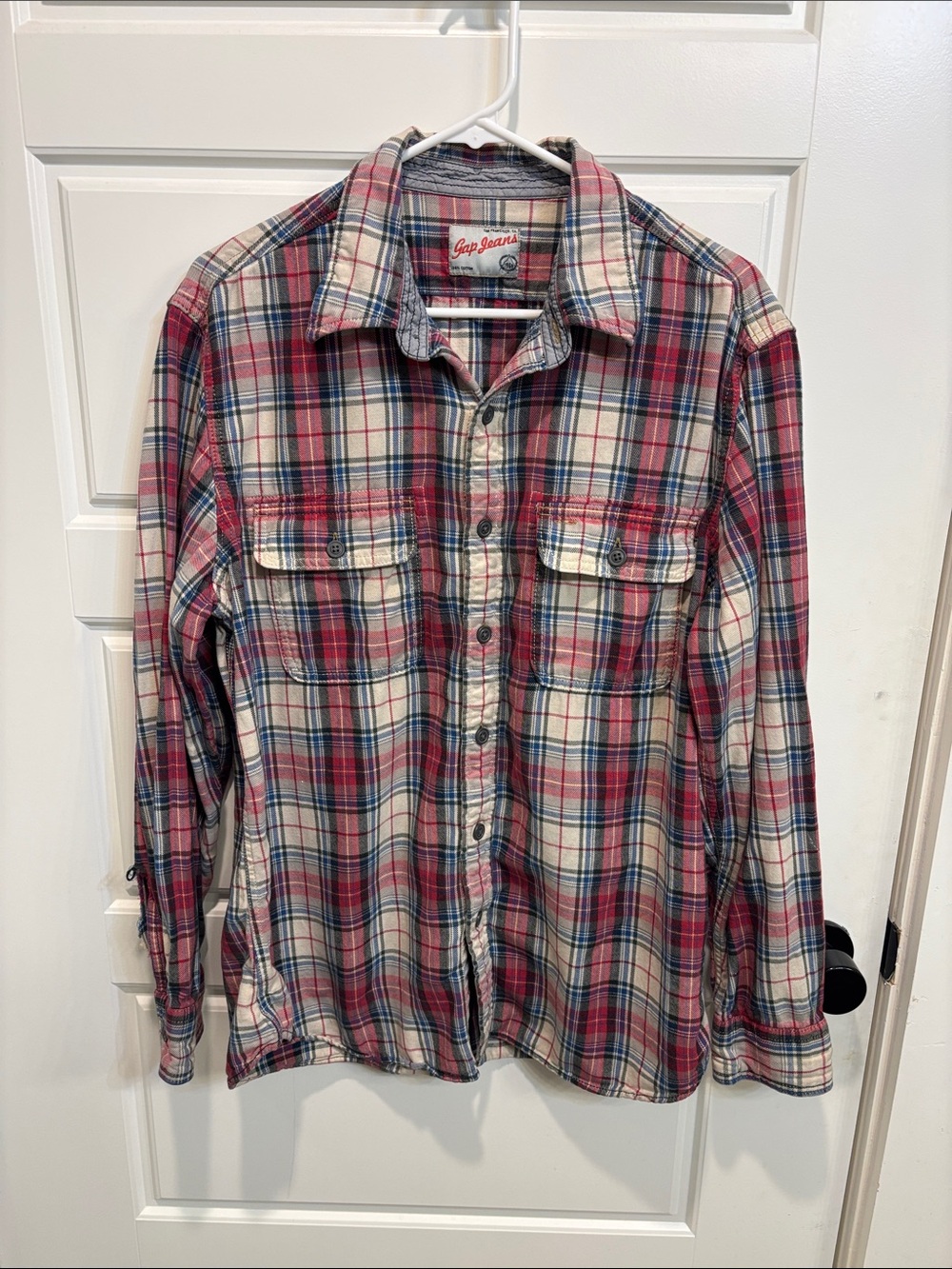 2006 GAP Men's Red Plaid Button-Up Flannel